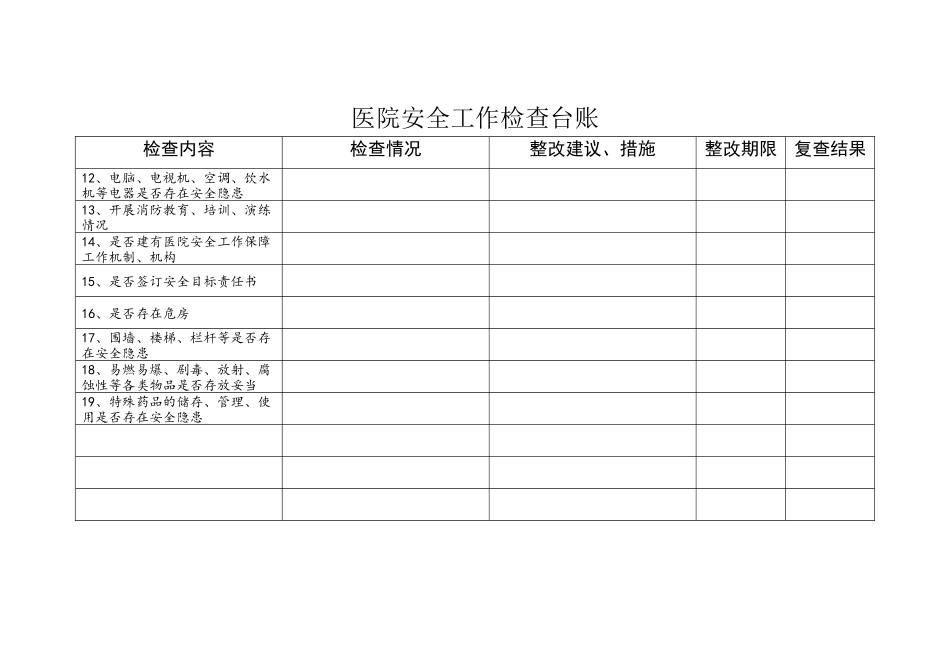 医院安全检查台账_第2页