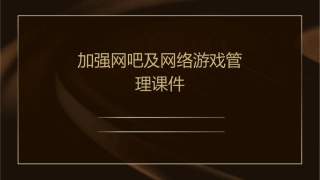 加强网吧及网络游戏管理课件