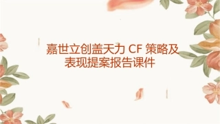 嘉世立创盖天力CF策略及表现提案报告课件