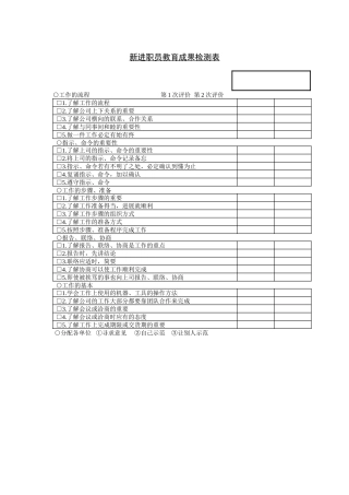 新进职员教育成果检测
