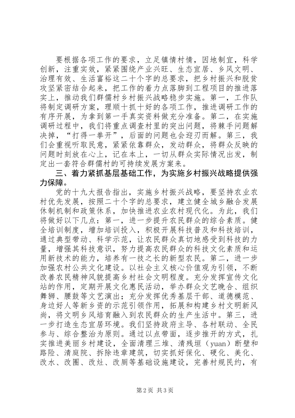 乡村振兴工作队队长表态报告_第2页