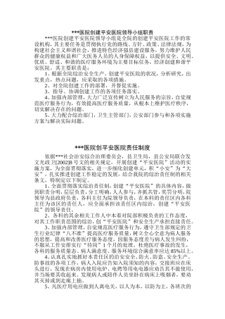 医院创建平安医院领导小组职责