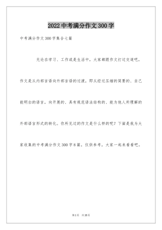 2024中考满分作文300字_14