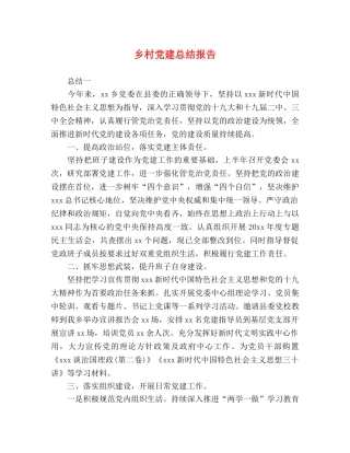 乡村党建总结报告 