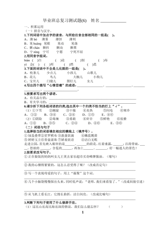 毕业班总复习测试题(6)