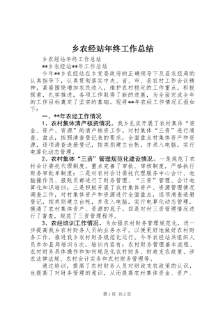 乡农经站年终工作总结 (2)
