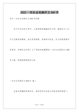 2024一次社会实践作文600字_2