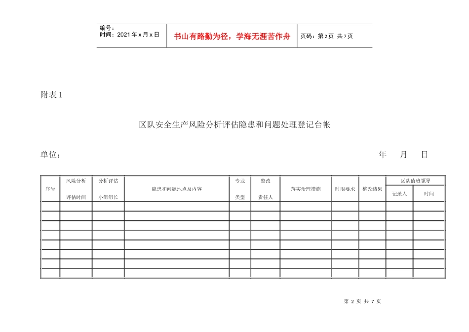 安全生产风险分析评估隐患表_第2页