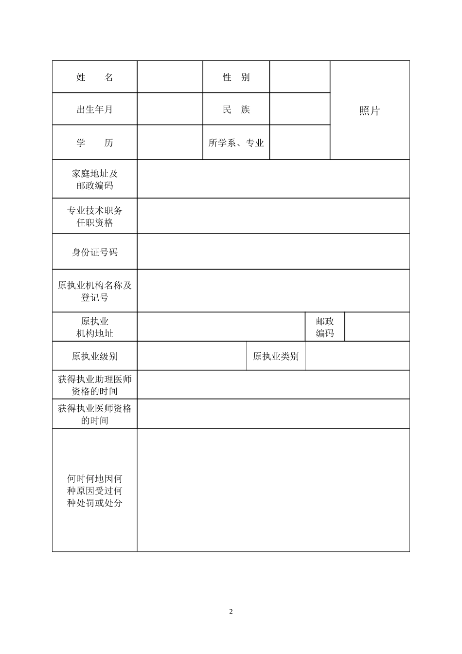 医师变更表(部队专用)_第3页