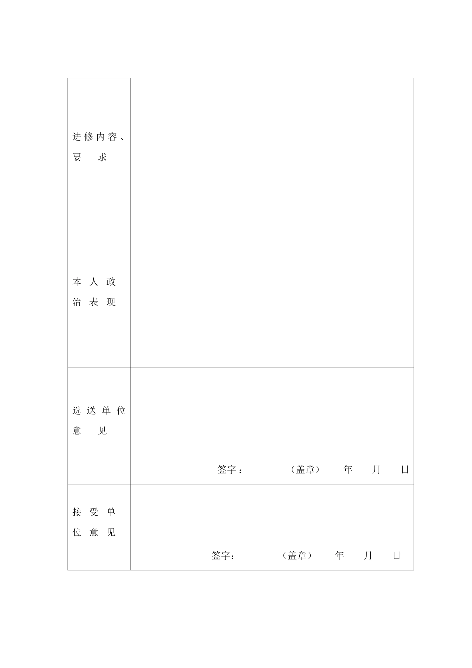 医务人员进修申请表-青岛大学附属医院_第3页