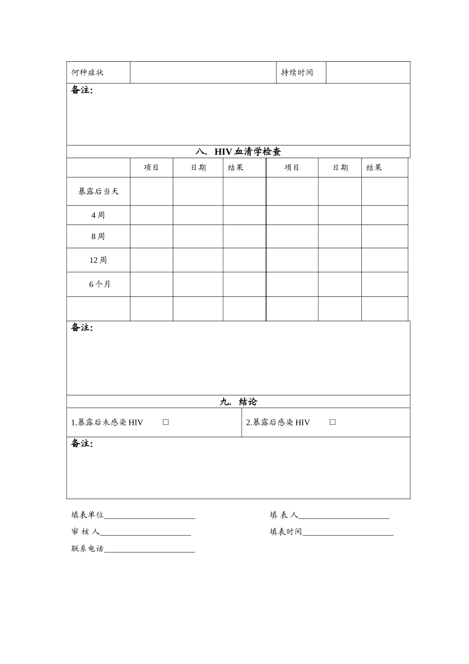 医务人员职业暴露个案登记表_第3页