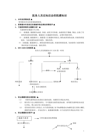 医务人员必须知道的院感知识
