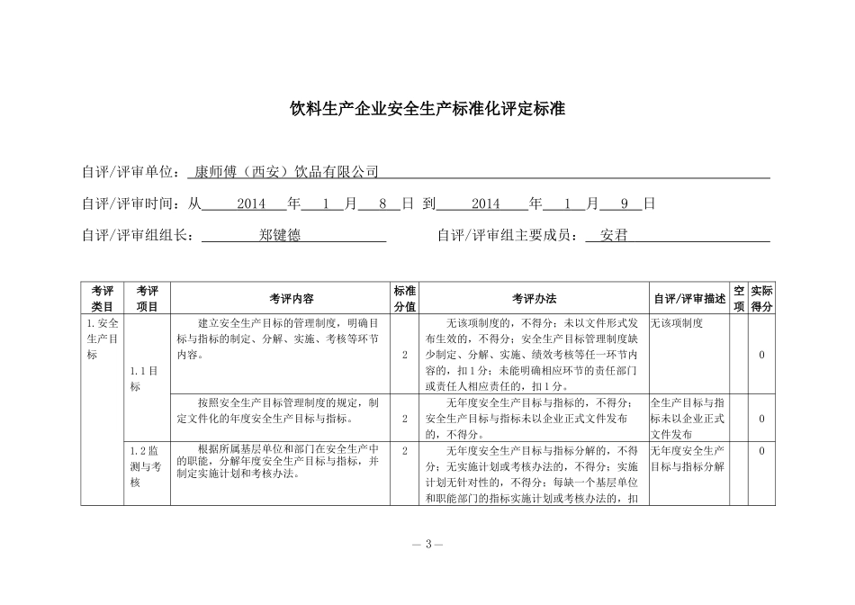第一次自评饮料生产企业安全生产标准化评定标准_第3页
