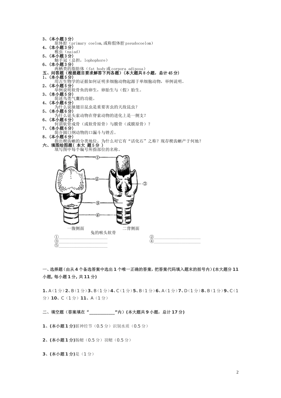 动物综合测试习题_第2页