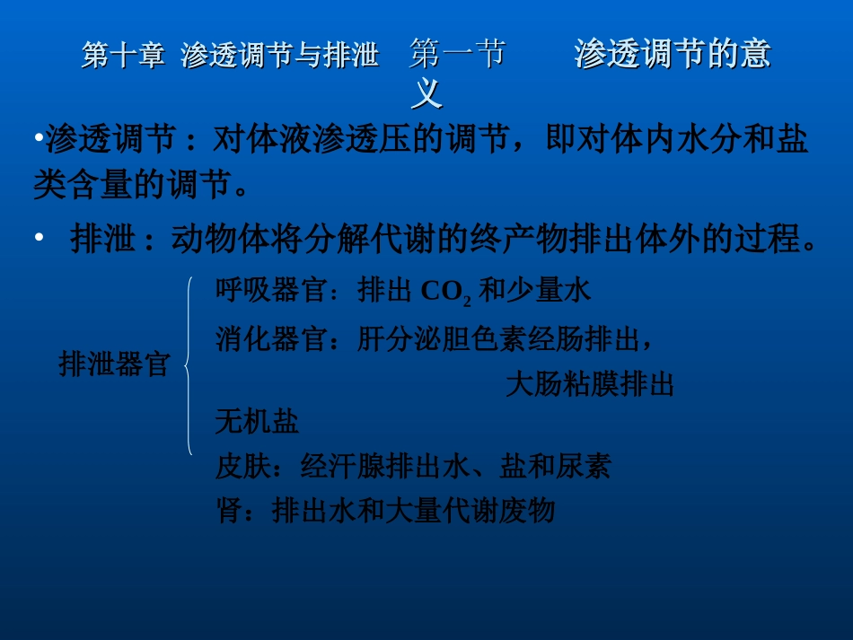 动物生理学第十章 肾与排泄_第1页