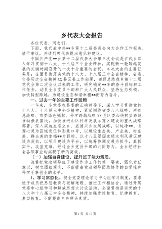 乡代表大会报告