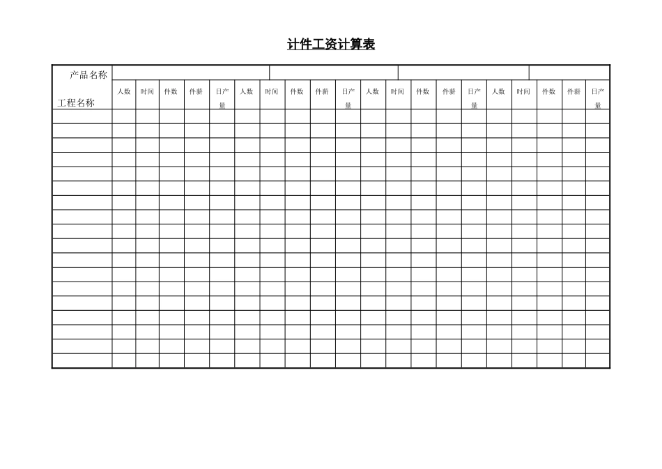 计件工资计算表_第1页