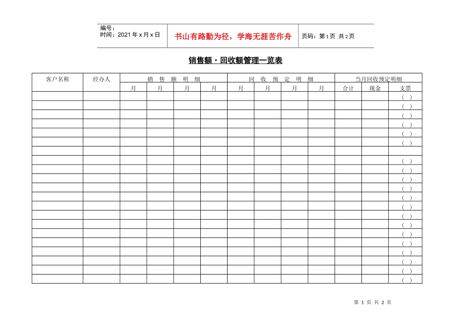 销售额回收额管理一览表_第1页
