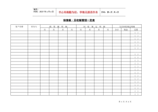 销售额回收额管理一览表