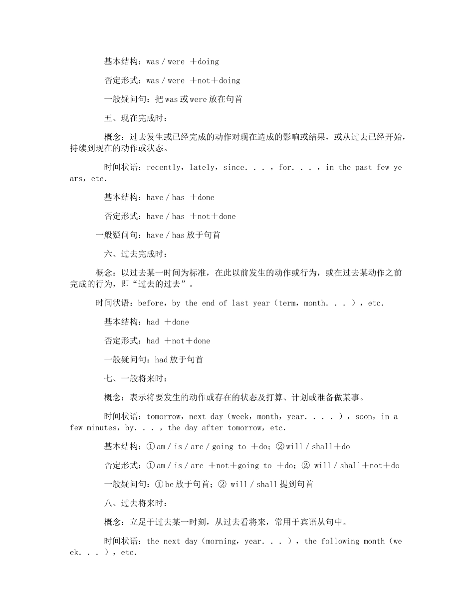 初中英语8种时态总结_第2页