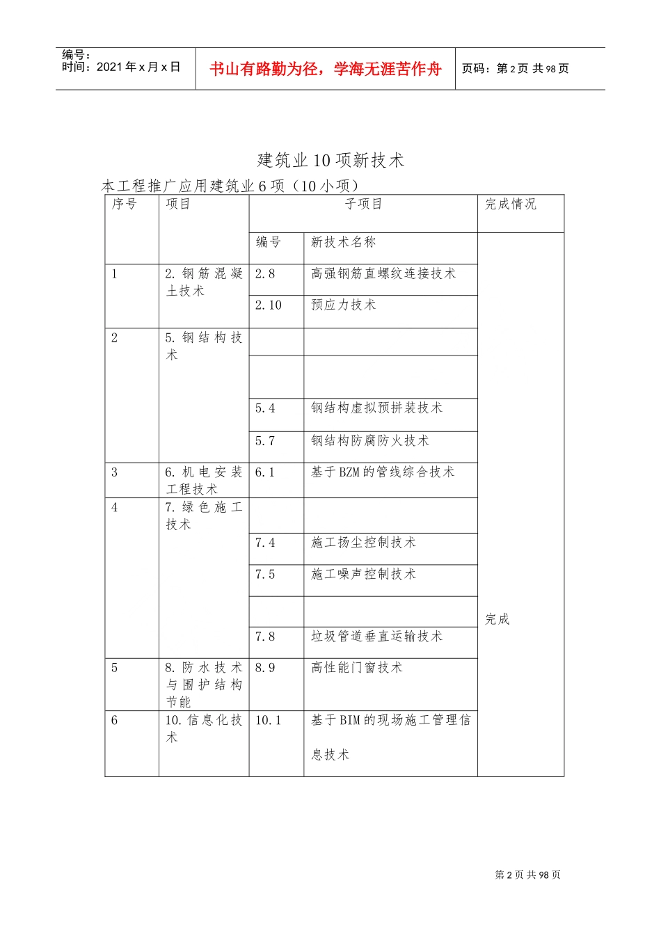 建筑业10项新技术申报(DOC97页)_第2页