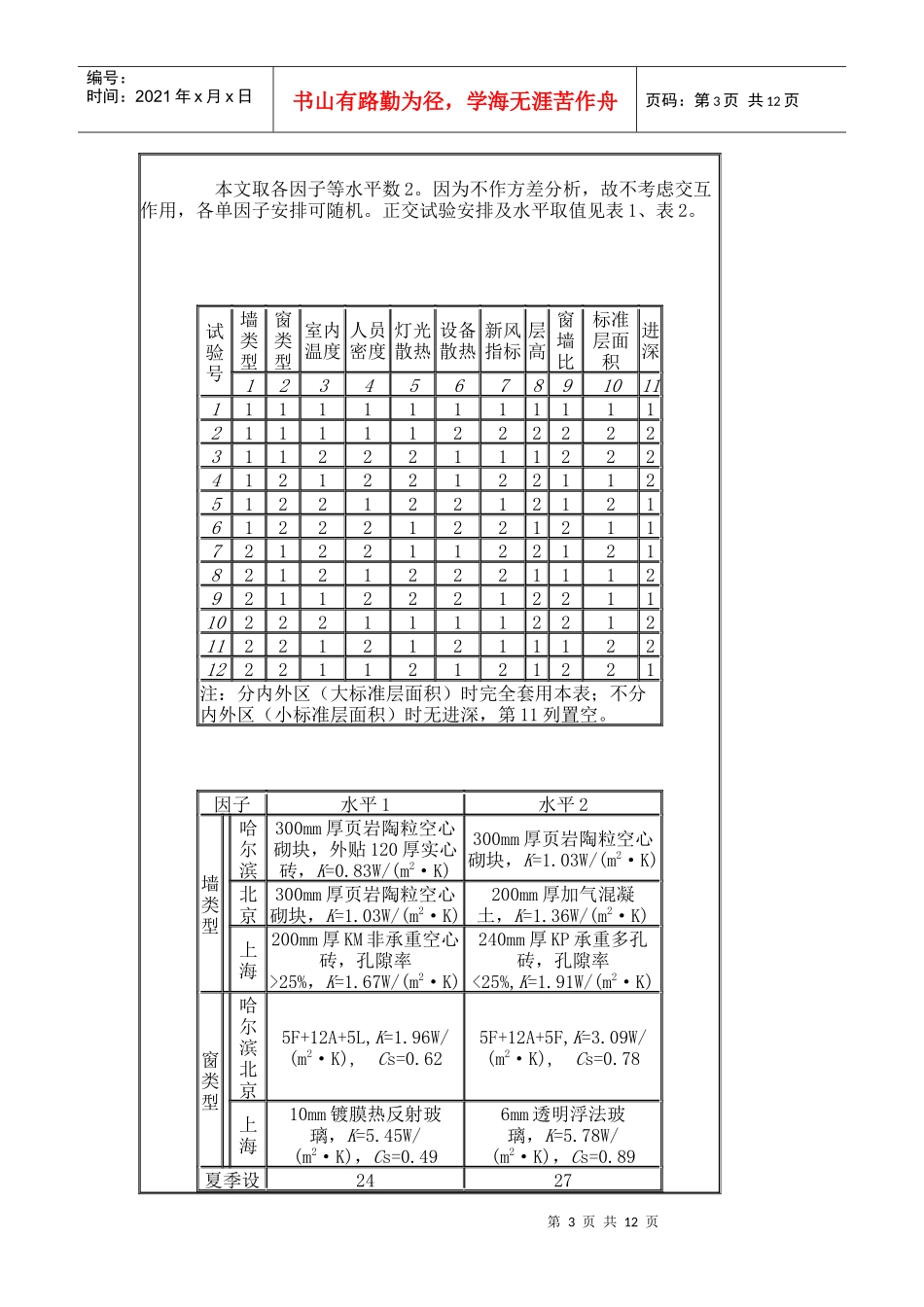 高层办公建筑空调设计冷负荷与全年耗冷量模拟分析_工程建筑论文_第3页