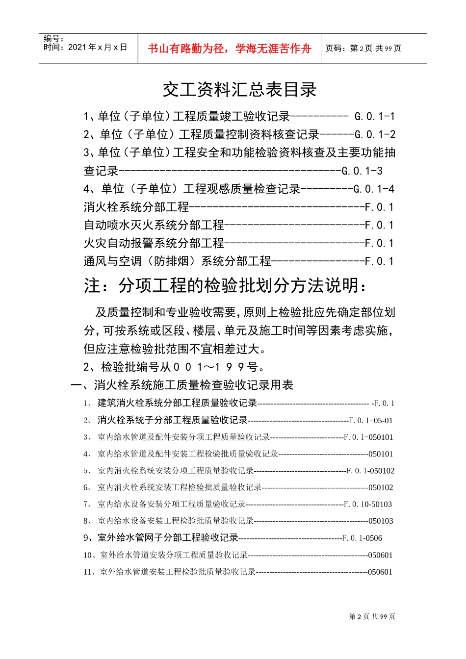 建筑消防安装工程施工质量检查验收记录汇总_第2页