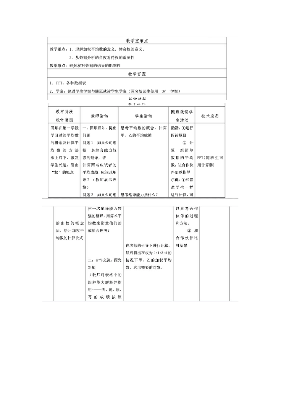 平均数教学设计和教学反思_第3页