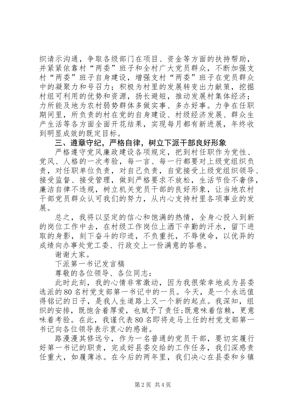 下派第一书记发言稿_第2页