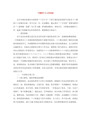 下基层个人工作总结 