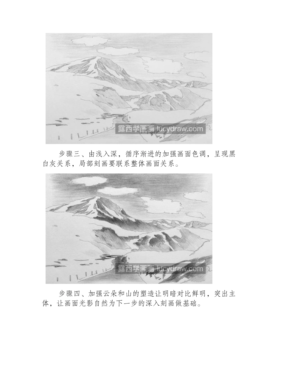 连绵雪山怎么画_图文教程是什么_素描教程_第2页