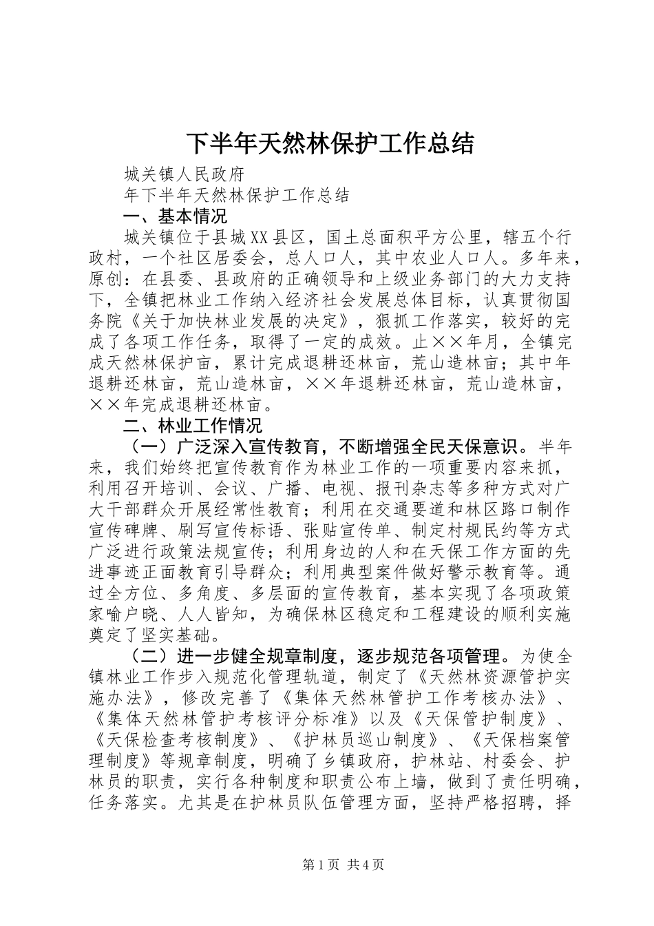 下半年天然林保护工作总结_第1页