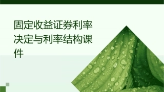 固定收益证券利率决定与利率结构课件