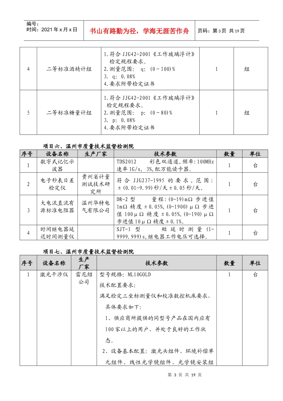 企业采购项目货物质量监督表_第3页