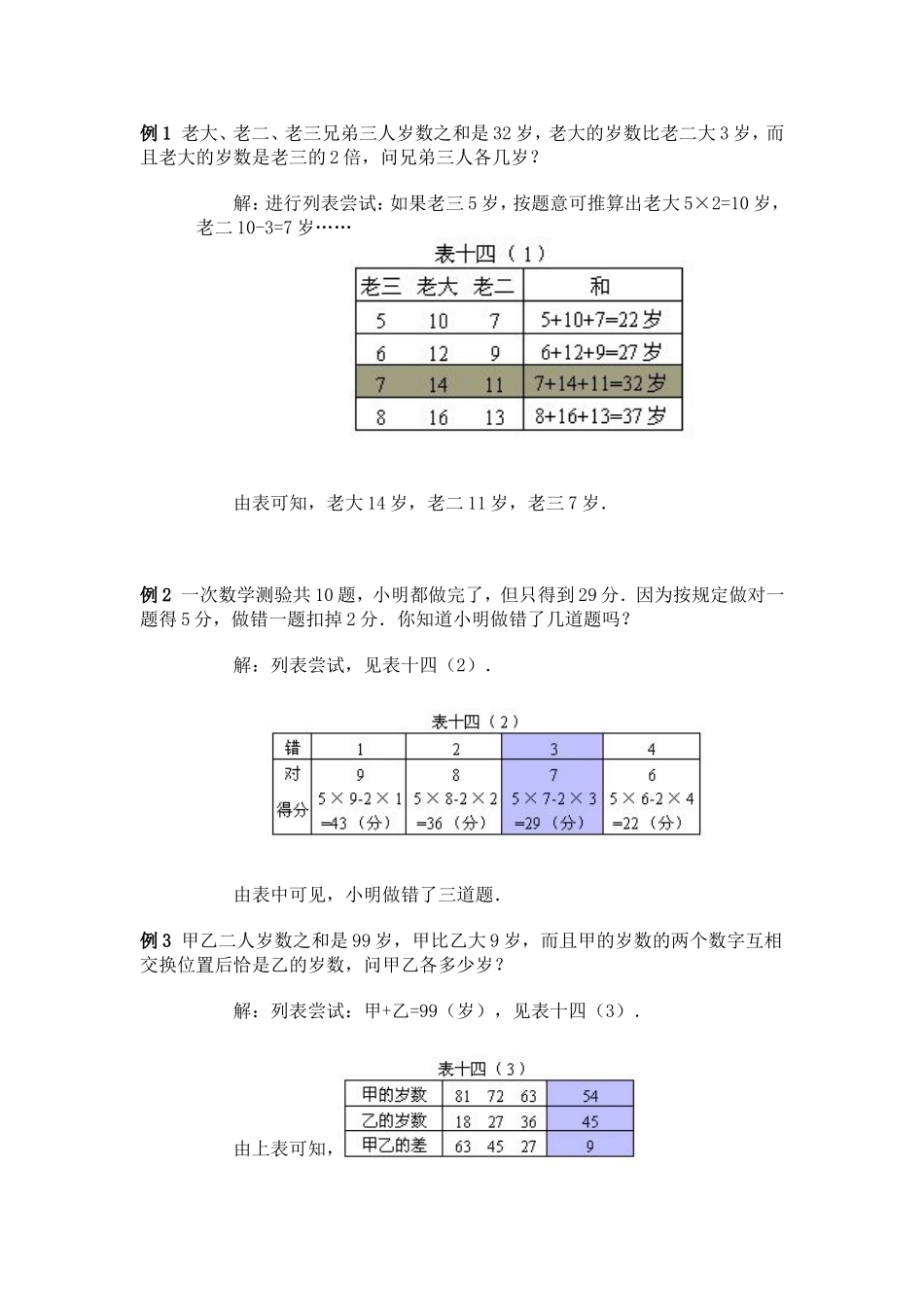 二年级奥数 列表尝试法解题_第1页