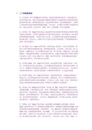 二十种抢救药品