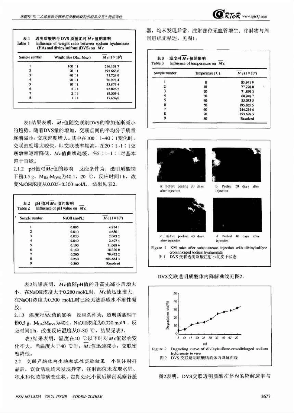 二乙烯基砜交联透明质酸钠凝胶的制备及其生物相容性_第3页