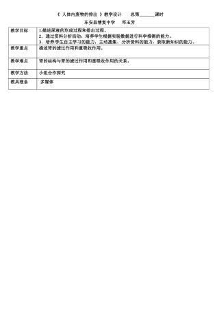 人体内废物的排出