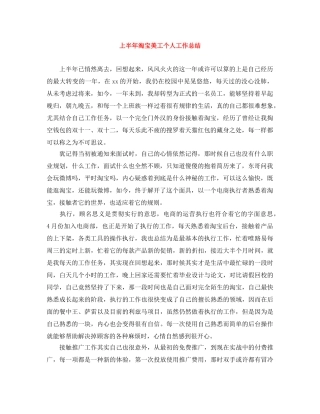 上半年淘宝美工个人工作总结 