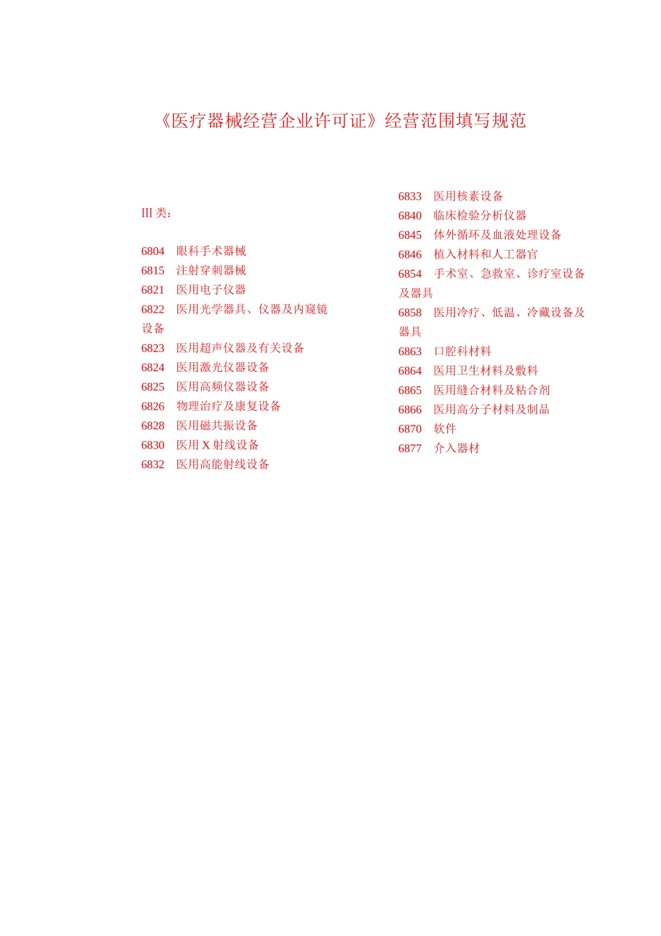 二_三类医疗器械经营范围_第1页