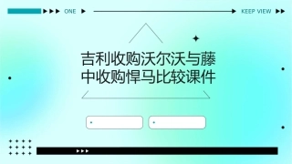 吉利收购沃尔沃与藤中收购悍马比较课件
