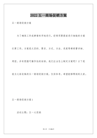 2024五一商场促销方案