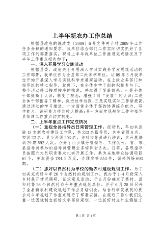 上半年新农办工作总结