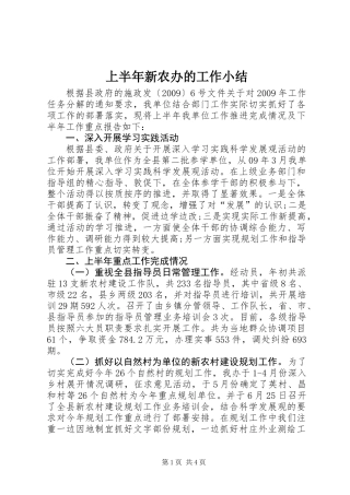 上半年新农办的工作小结