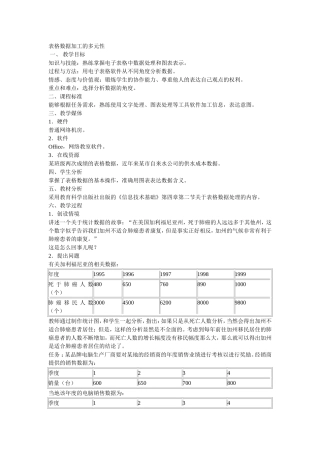 表格数据加工的多元性教案