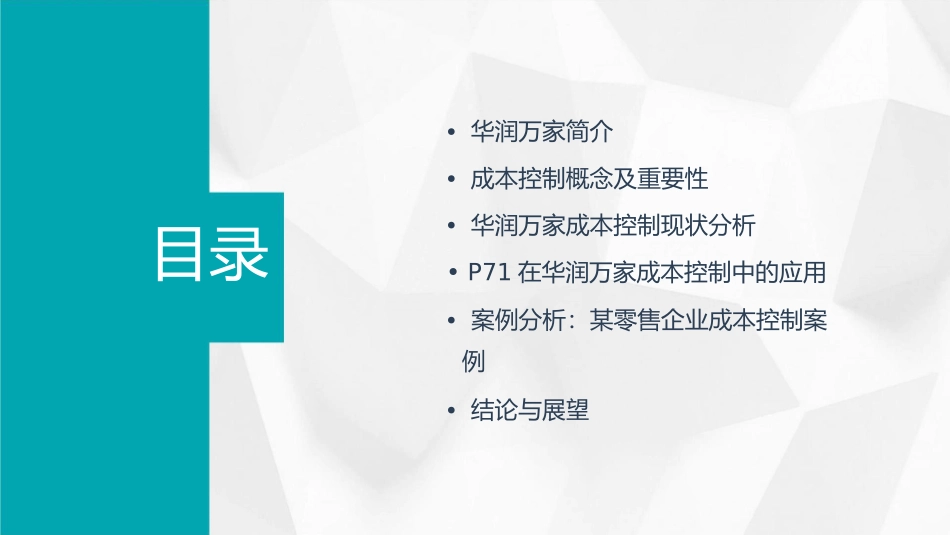 华润万家成本控制P71剖析课件_第2页