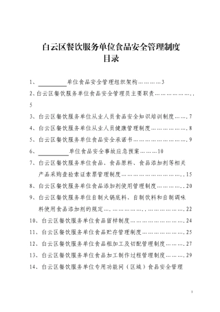 食品安全管理档案