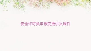 安全许可类申报变更讲义课件