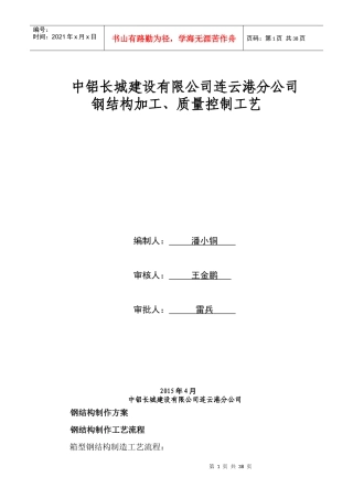 钢结构构件制作施工工艺[箱型型钢]