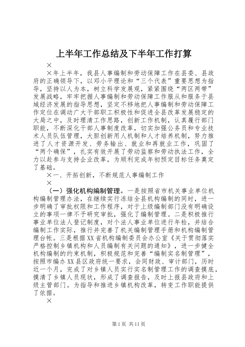 上半年工作总结及下半年工作打算 (2)_第1页